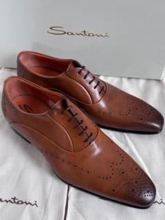 新品未使用】サントーニ Santoni 紳士ドレスシューズ ブラウン 茶色 