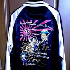 ka　ONEPIECE ルフィゾロナミ刺繍 桜、富士山スカジャン3Lメンズ ka様専用 ONEPIECE ルフィゾロナミ刺繍 桜、富士山スカジャン3Lメンズ