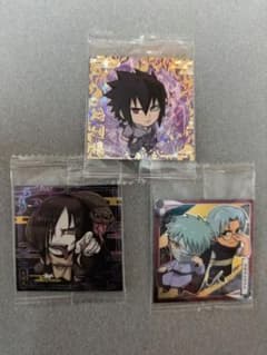 NARUTO ウエハース シール 輪廻写輪眼 サスケ他2種、全3枚のサムネイル