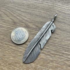 特大フェザー STERLING KŌ 刻印 ペンダント 肉厚 特大フェザー STERLING KŌ 刻印 ペンダント 肉厚 - メルカリ