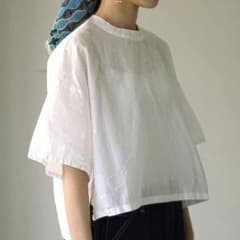25SS MIDIUMI（ミディウミ） ドット ワイドシャツ プルオーバー 白