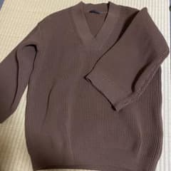 JEANASIS Vネックニット ブラウンのサムネイル
