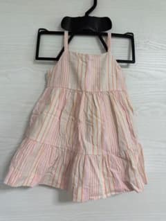 ピンク×オレンジ ストライプ キャミワンピース　（12-18）のサムネイル