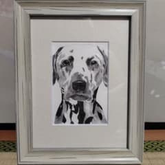【手描き原画】ダルメシアンの肖像 ボールペン画 絵画 額装付き 手描き原画】ダルメシアンの肖像 ボールペン画 絵画 額装付き - メルカリ
