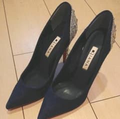 DIANA パンプス　美品　青　装飾あり　24cmのサムネイル