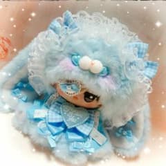 11cmღぬい服ღ着ぐるみღおすわりロリータ垂れ耳うさちゃんღライトブルーのサムネイル