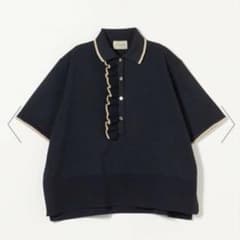 ユナイテッドアローズミニマルフリルニット5SL フリルポロシャツ