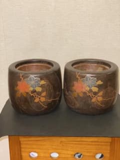 【amber20200720様専用】金沢桐工芸品、桐火鉢 2個セットのサムネイル