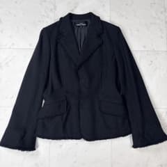 美品 AD2001 トリコ コムデギャルソン テーラードジャケット S 黒 トリココムデギャルソン AD2004 縮絨ジャケット フリンジ 黒 Sサイズ