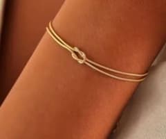 1067★大人気・現品限り★ゴールド K14GP ブレスレット 結び目