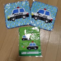 パトカー ハンドタオル 2枚 巾着袋 セット