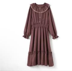 青木美沙子✗しまむらコラボ フリル付きエレガントワンピースのサムネイル