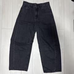 バレルレッグワイドデニムパンツ ブラック メンズのサムネイル