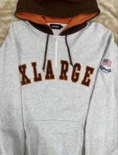 XLARGE フロントジップパーカー グレー/ブラウンのサムネイル