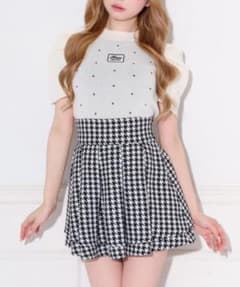 【美品】apres jour ハイウエストフレアスカート 千鳥柄のサムネイル