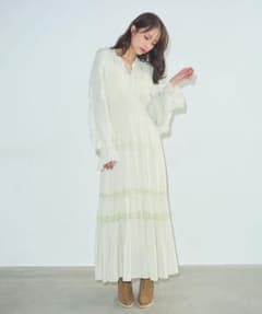 26SS【3/30限定価格】COCO DEAL ラッフルレーストリムワンピース 