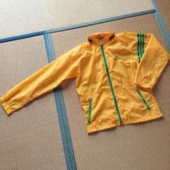 アディダス ナイロンジャケット イエロー グリーン