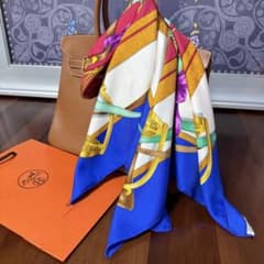 ◇エルメス◇シルク/カレ90/インドとヒマラヤの小鳥たち/スカーフ/タグ