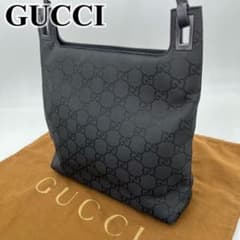 GUCCI ワンショルダーバッグ 肩掛け GG柄 ロゴ金具 黒 001 3102 - メルカリ