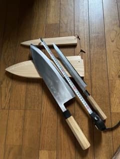 マグロ出刃包丁 とダマスカス柳刃青紙鋼-2本セット マグロ出刃包丁 とダマスカス柳刃青紙鋼-2本セット - メルカリ