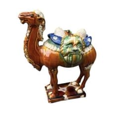 中国 唐三彩 ラクダ 陶器 置物 - メルカリ