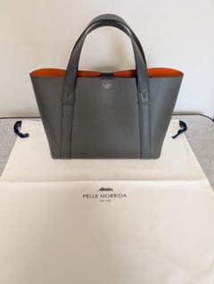 PELLE MORBIDA トートバッグ グレー×オレンジ - メルカリ