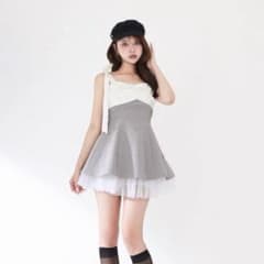 Darich リボングロウフレアミニワンピース GRY Free-Lのサムネイル