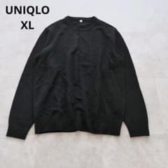UNIQLO クルーネック ニット セーター 黒 XL 毛100%