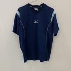 J1134 Mizuno ネイビー Vネックシャツ