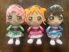 아이카츠 chibi 봉제인형 포와포와 프리린 3체 세트