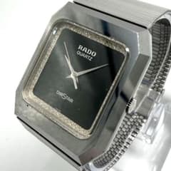 【稼動】 RADO ダイヤスター 腕時計 ダイヤモンド 黒文字盤 クオーツ 稼動】 RADO ダイヤスター 腕時計 ダイヤモンド 黒文字盤 クオーツ