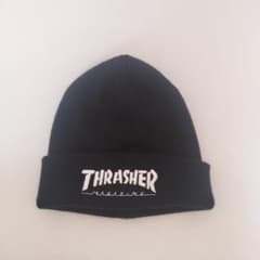 THRASHER 黒 ビーニー帽子のサムネイル