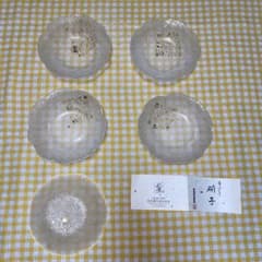 手づくりガラス食器　5枚セット　小皿　取皿　吉谷硝子　ヨシタニガラスのサムネイル