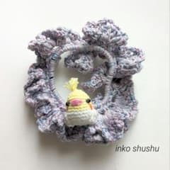 【お盆セール】ハンドメイド　オカメインコのシュシュ　051605のサムネイル