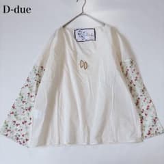 【洗える】未使用級♡D-due 花柄ブラウス 刺繍 近年　プルオーバー Mサイズ 洗える】未使用級♡D-due 花柄ブラウス 刺繍 近年 プルオーバー M