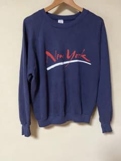 ネイビー New York ロゴ トレーナー　Lのサムネイル