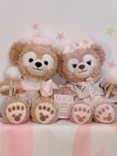 写真子発送❣️上海ディズニーイースターダッフィーとシェリーメイssぬいぐるみセット 新作 上海ディズニー ダッフィー&シェリーメイぬいぐるみSSサイズ