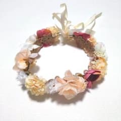 花冠 花かんむり ベビー キッズ ヘアバンド 記念撮影 結婚式 リボン 誕生日のサムネイル