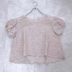 【極美品✨】カネコイサオ 半袖 ブラウス ピコフリル　 パフスリーブ ピンク 極美品✨】カネコイサオ 半袖 ブラウス ピコフリル パフスリーブ