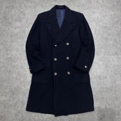 NEWYORKER ダブルチェスターコート ネイビー 肉厚 高級 上品 日本製