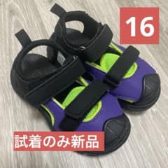 16cmマーキーズ キッズ スポーツサンダル ブラック パープル 蛍光グリーンのサムネイル
