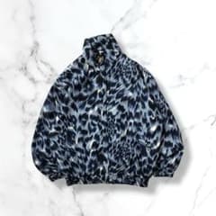 Fuda International シルクジャケット総柄レオパードブルゾンXL