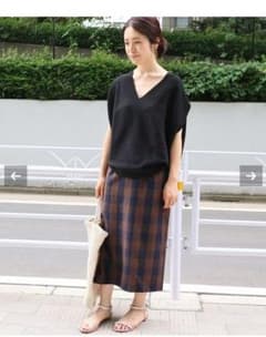 IENA ブロックチェックタイトスカートのサムネイル