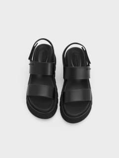 CHARLES & KEITH 厚底サンダル ブラックのサムネイル