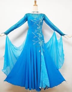 B1307★水色/スワロフスキー/ワンピース/スタンダードドレス☆社交ダンス B1307☆水色/スワロフスキー/ワンピース/スタンダードドレス☆社交