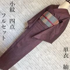 単衣着物 小紋 フルセット 紬 縦縞 着物 L3 - メルカリ