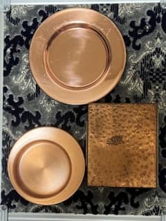 【3点セット】銅製品 70-80年代製 煙草ケース/小物入れ/コースター【古物】 3点セット】銅製品 70-80年代製 煙草ケース/小物入れ/コースター【古物