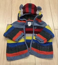 baby GAP ストライプ フード付きアウター 0-3ヶ月サイズ50のサムネイル