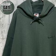 USA製 NIKE ワンポイント刺繍ロゴ スウェットパーカー 緑 LARGE - メルカリ
