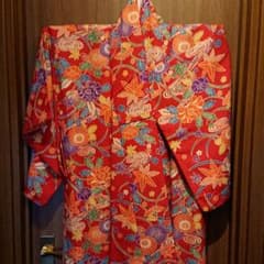 ポリエステル普段きもの 紅型模様のサムネイル